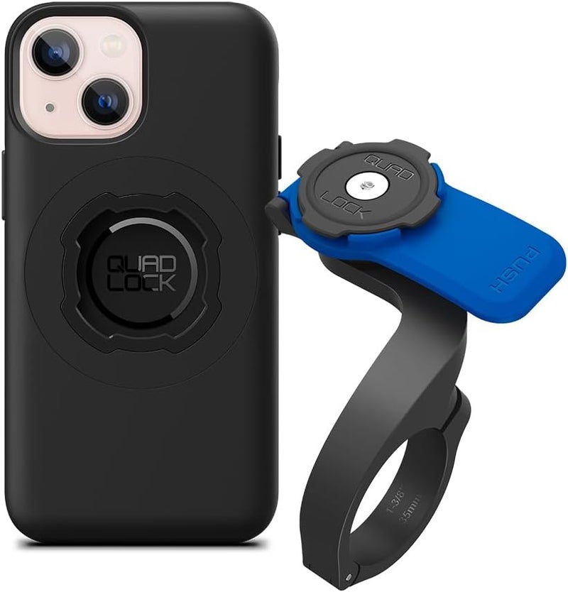 QUAD LOCK Out Front Handlebar Bike Phone Mount (V3) with MAG Phone Case for iPhone 13 mini - Image 1